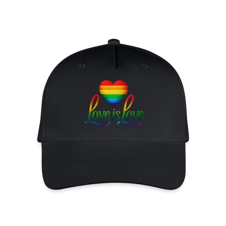 regenbogenherz-mit-spruch-kinder-bio-basecap-schwarz