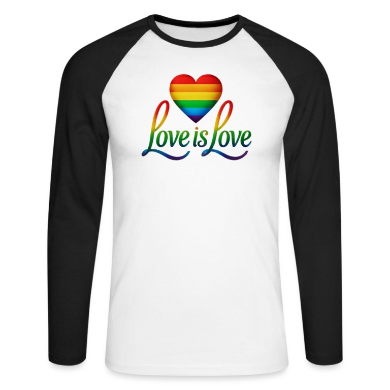 regenbogenherz-mit-spruch-maenner-baseballshirt-langarm-weiss-schwarz