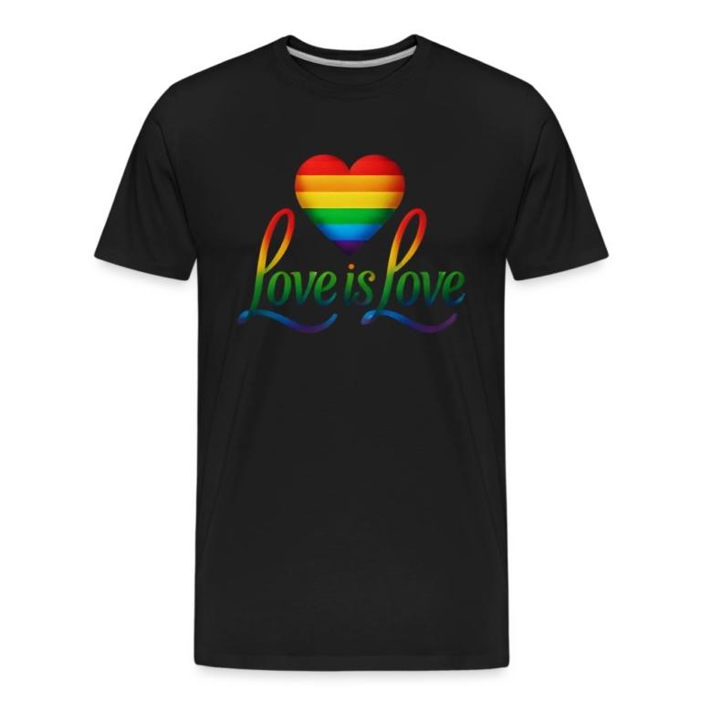 regenbogenherz-mit-spruch-maenner-premium-bio-t-shirt-schwarz