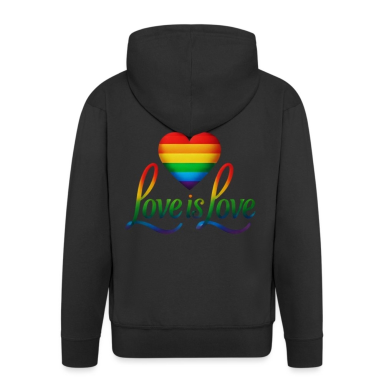 regenbogenherz-mit-spruch-maenner-premium-kapuzenjacke-schwarz