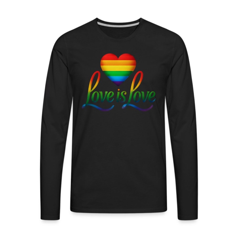 regenbogenherz-mit-spruch-maenner-premium-langarmshirt-schwarz