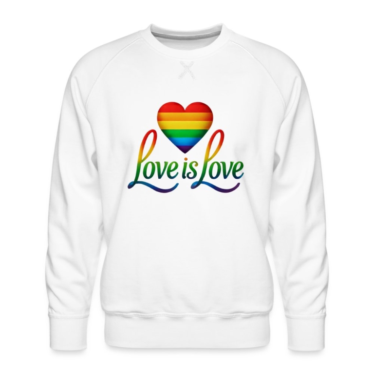regenbogenherz-mit-spruch-maenner-premium-pullover-weiss