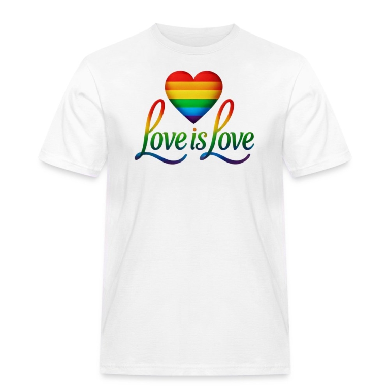 regenbogenherz-mit-spruch-maenner-workwear-t-shirt-weiss