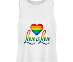 Regenbogenherz mit Spruch - Stanley/Stella Frauen Cropped Bio Tank Top DANCER Weiß