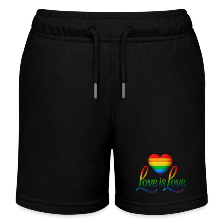 regenbogenherz-mit-spruch-stanleystella-kinder-bio-joggingshorts-mini-bolter-schwarz