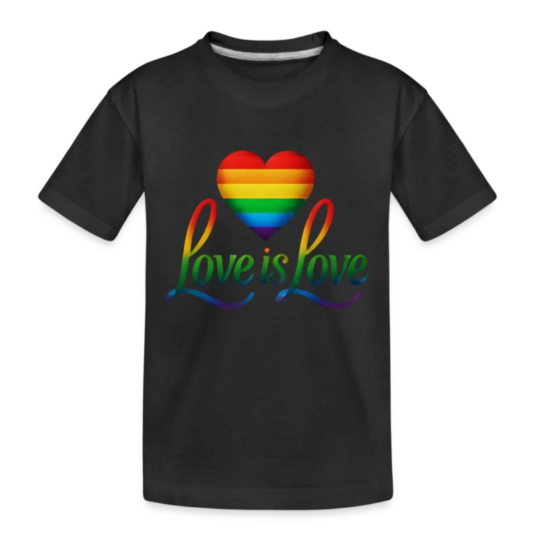 regenbogenherz-mit-spruch-teenager-premium-bio-t-shirt-schwarz