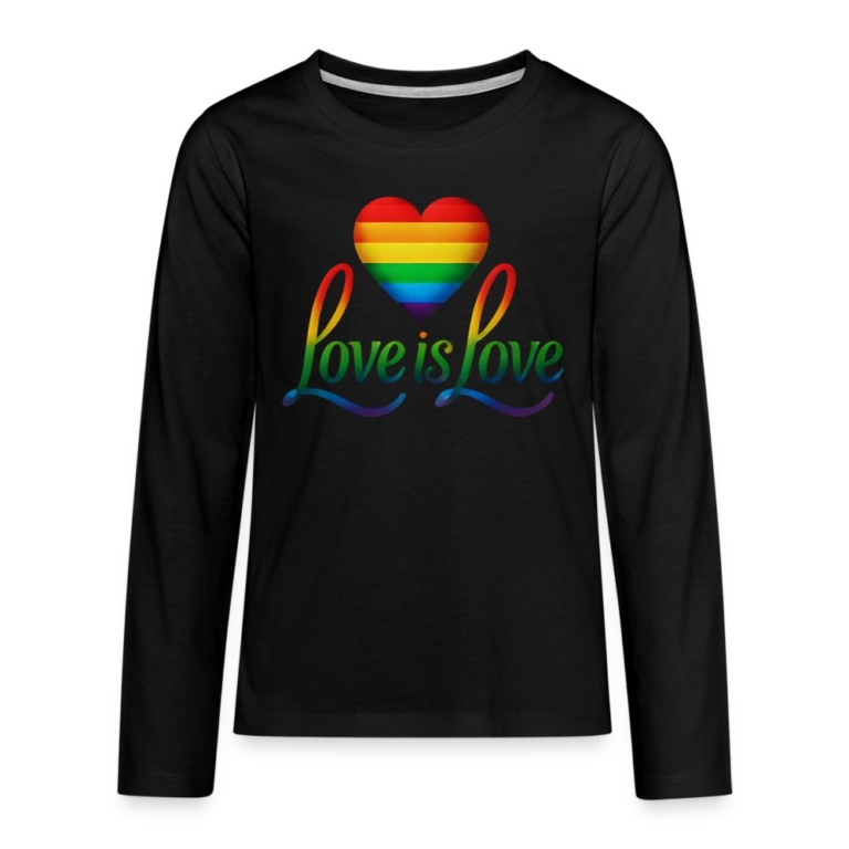 regenbogenherz-mit-spruch-teenager-premium-langarmshirt-schwarz