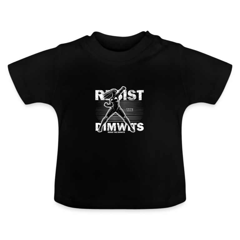 resist-the-dimwits-baby-bio-t-shirt-mit-rundhals-schwarz