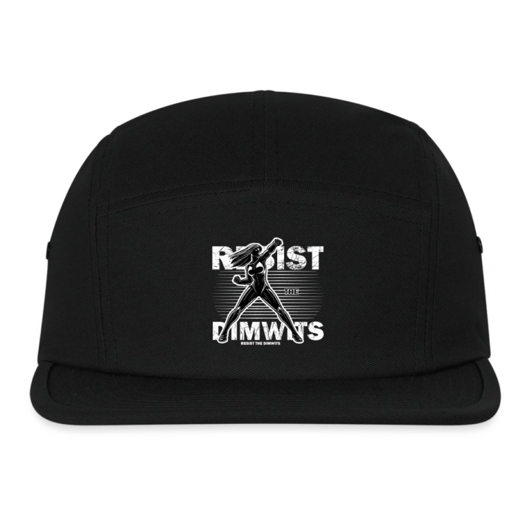 resist-the-dimwits-canvas-camper-cap-schwarz