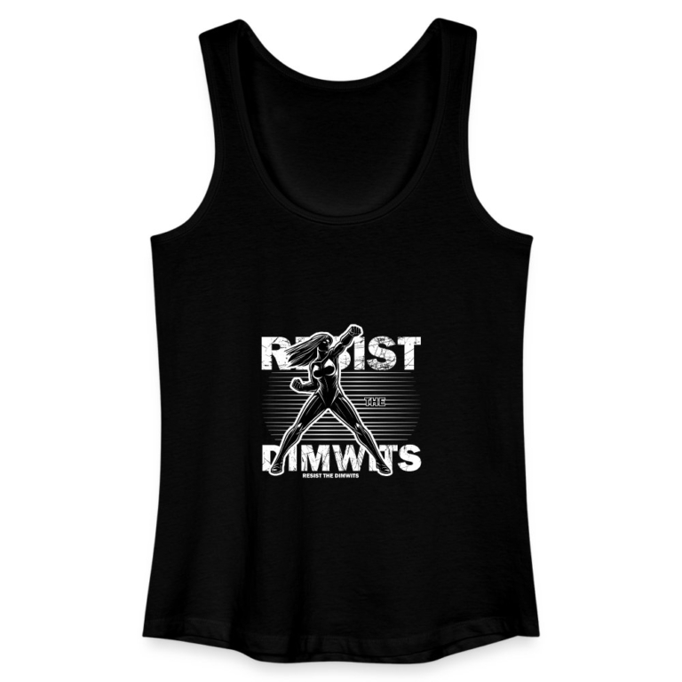 resist-the-dimwits-frauen-bio-tank-top-schwarz