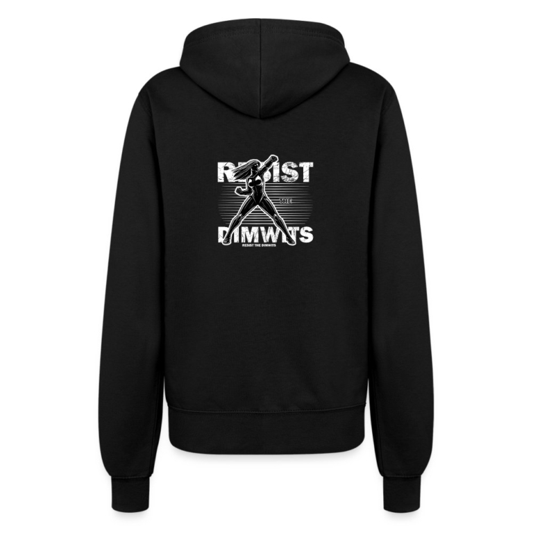 resist-the-dimwits-frauen-kapuzenjacke-schwarz