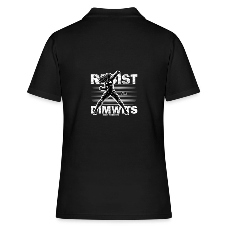 resist-the-dimwits-frauen-polo-shirt-schwarz