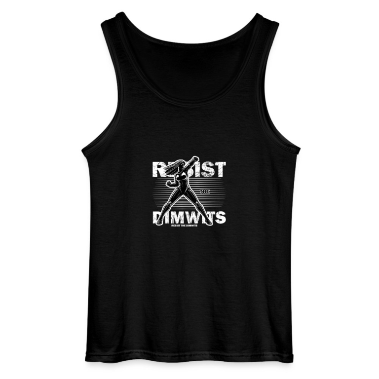 resist-the-dimwits-gildan-maenner-tank-top-schwarz