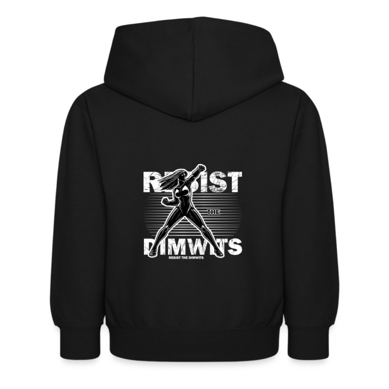resist-the-dimwits-kinder-hoodie-schwarz