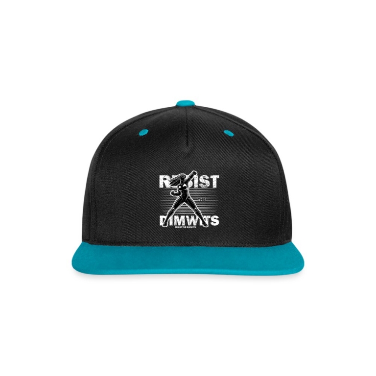 resist-the-dimwits-kontrast-snapback-cap-schwarz-tuerkis