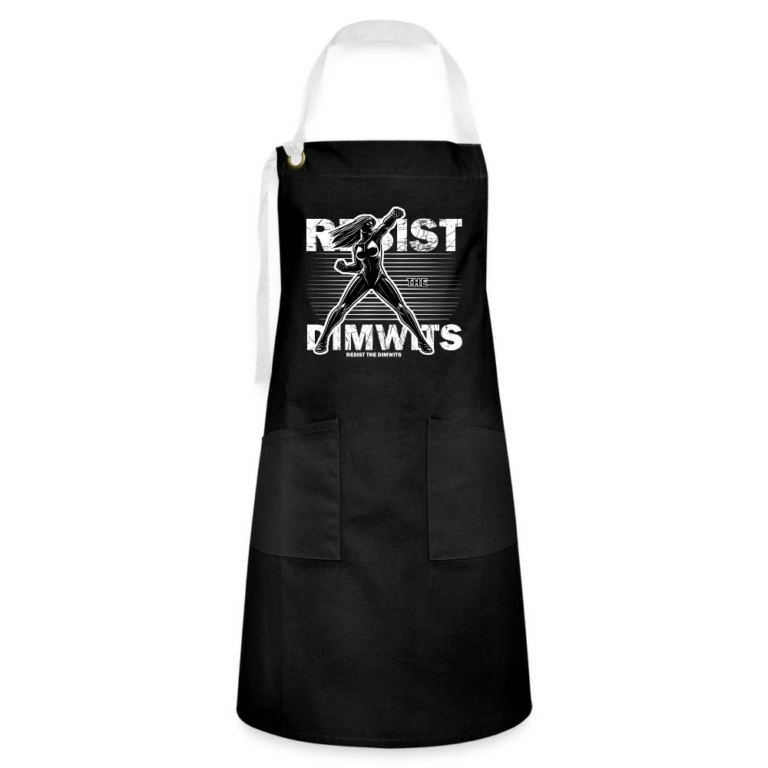 resist-the-dimwits-kontrastschuerze-schwarz-weiss