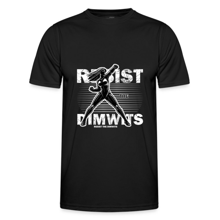 resist-the-dimwits-maenner-funktions-t-shirt-schwarz