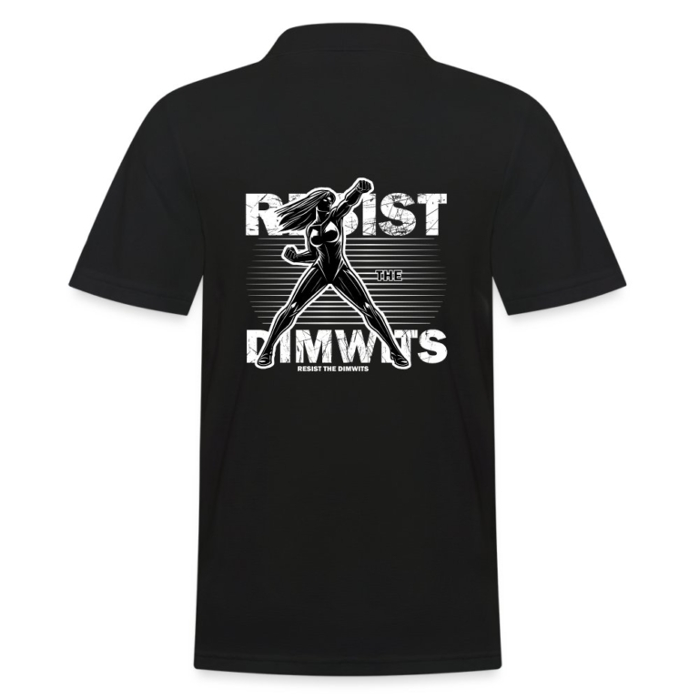 resist-the-dimwits-maenner-poloshirt-schwarz