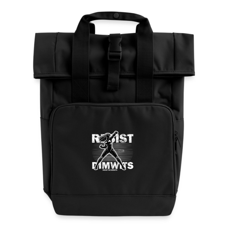 resist-the-dimwits-rolltop-rucksack-mit-zwei-griffen-schwarz