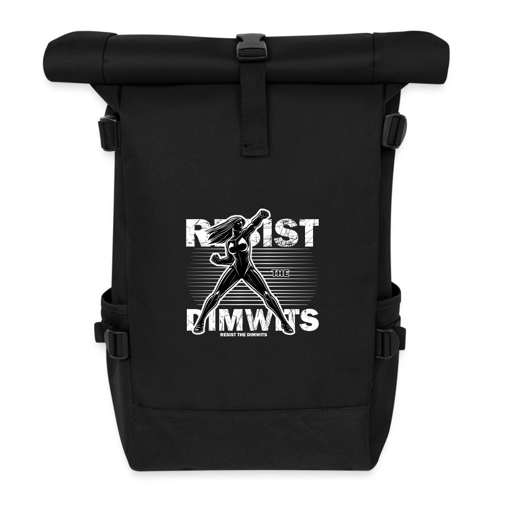 Resist the Dimwits - Rolltop Rucksack Schwarz