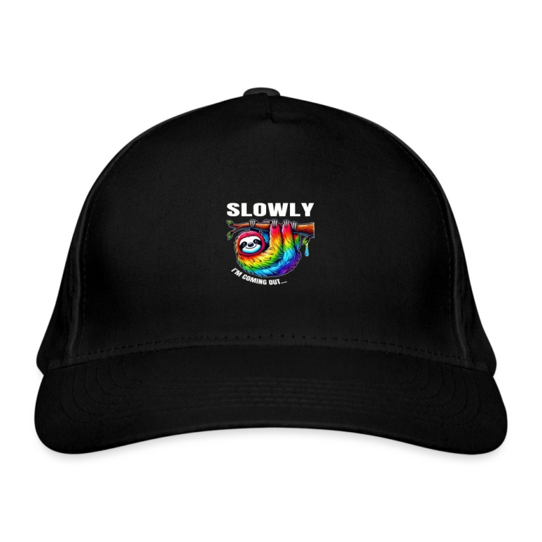slowly-i-m-coming-out-bio-baseballkappe-schwarz