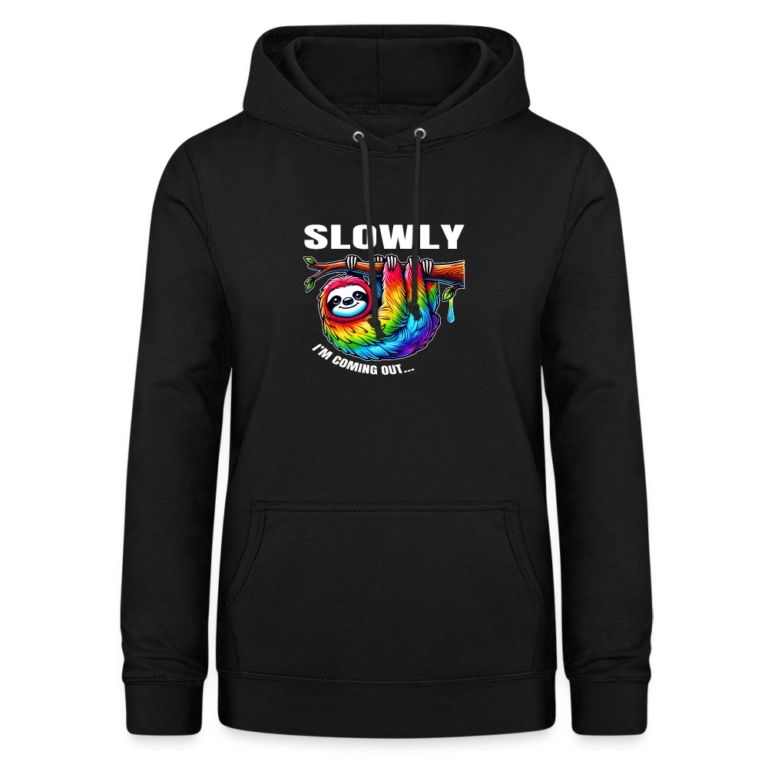 slowly-i-m-coming-out-frauen-hoodie-schwarz