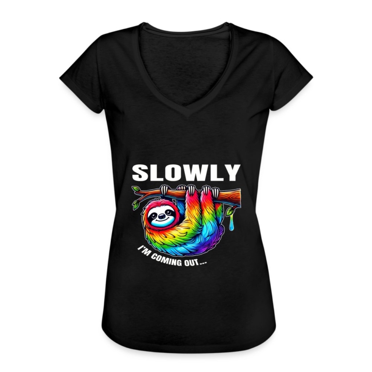 slowly-i-m-coming-out-frauen-vintage-t-shirt-schwarz