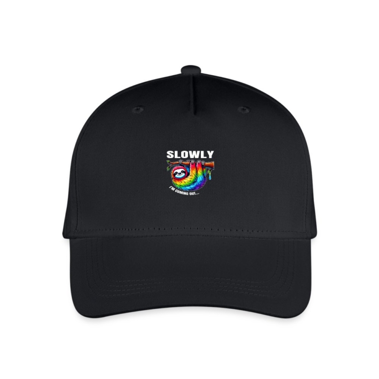 slowly-i-m-coming-out-kinder-bio-basecap-schwarz