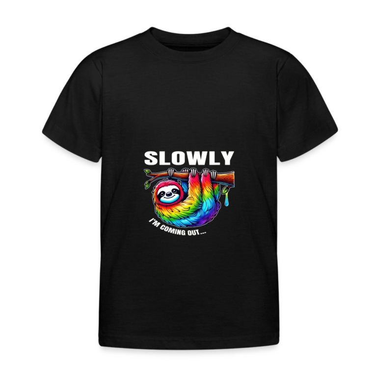 slowly-i-m-coming-out-kinder-t-shirt-schwarz