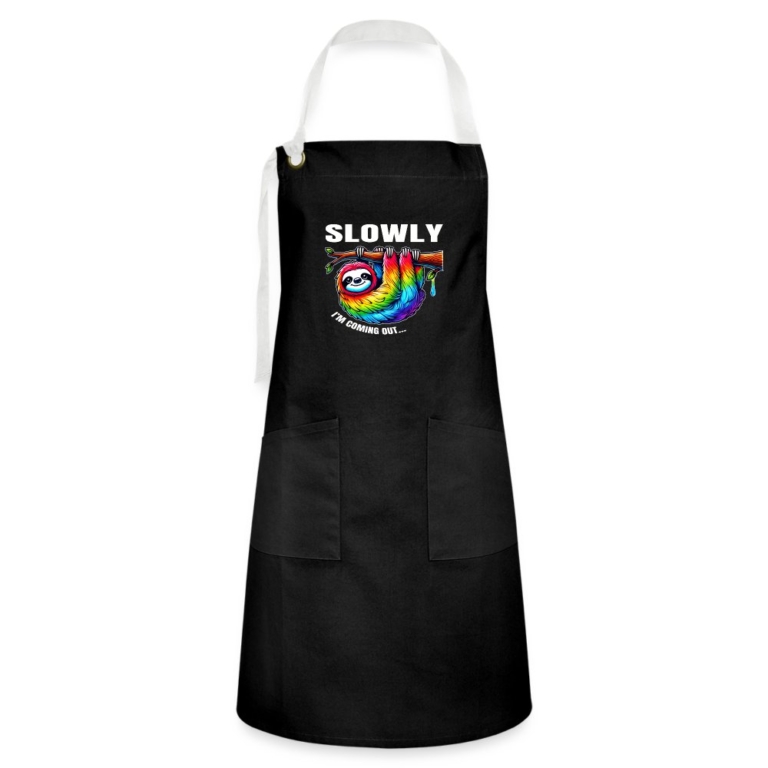 slowly-i-m-coming-out-kontrastschuerze-schwarz-weiss