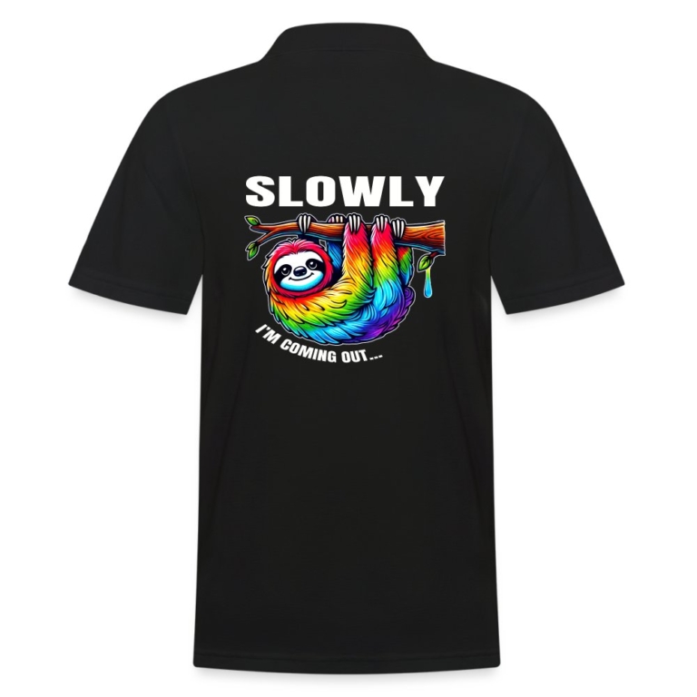 slowly-i-m-coming-out-maenner-poloshirt-schwarz