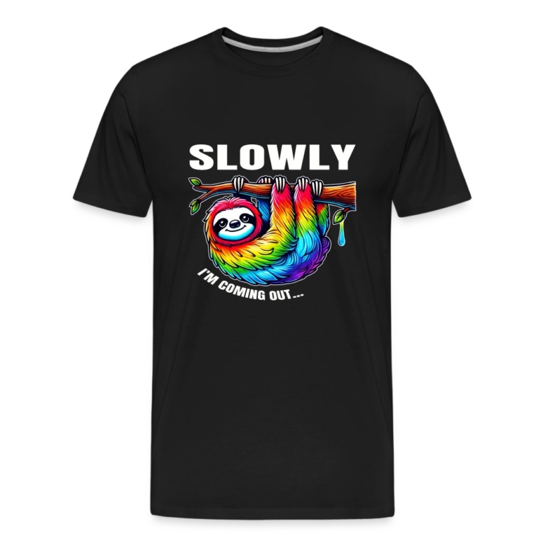 slowly-i-m-coming-out-maenner-premium-bio-t-shirt-schwarz