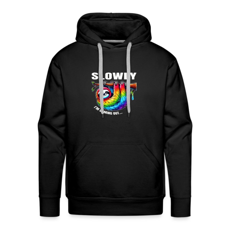 slowly-i-m-coming-out-maenner-premium-hoodie-schwarz