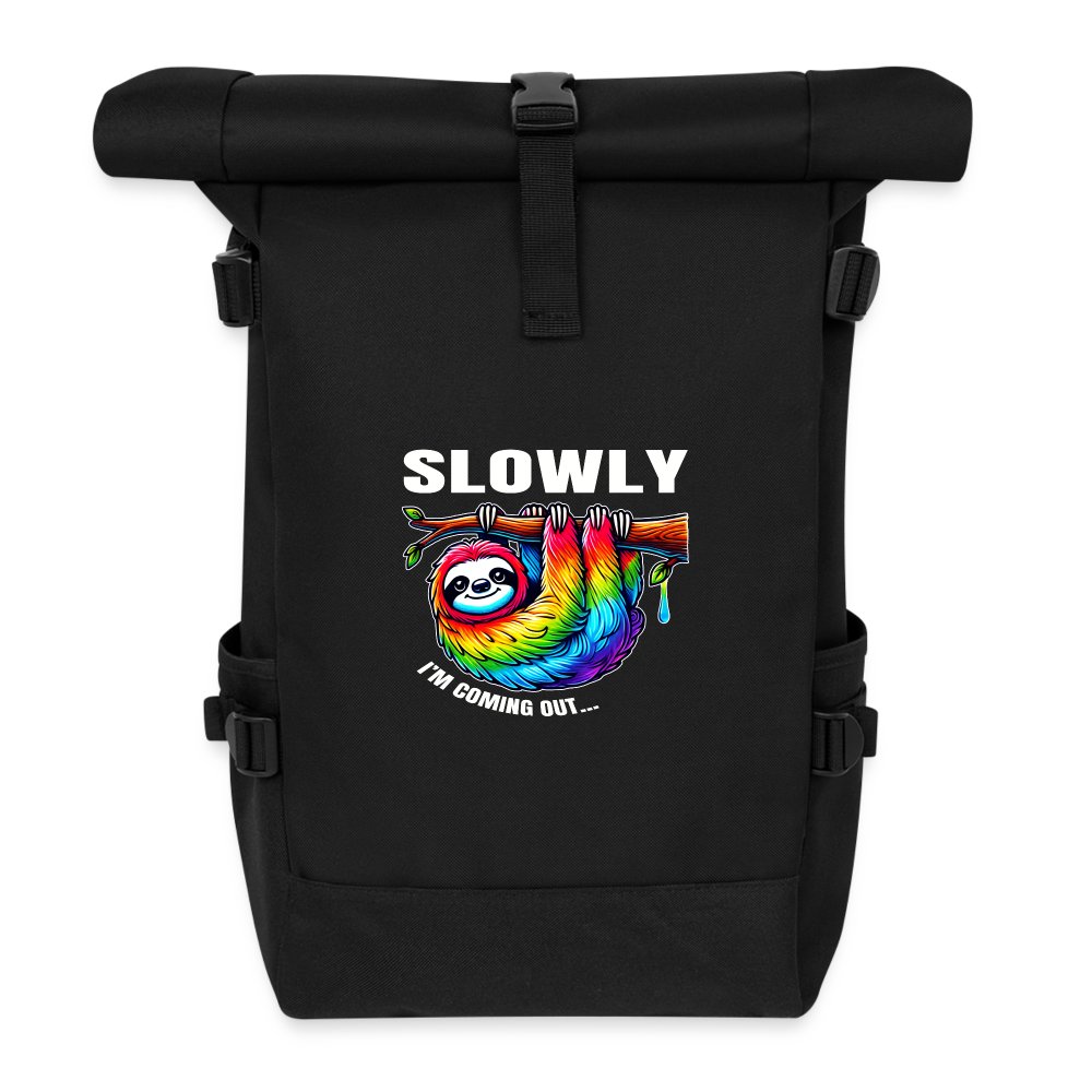 slowly I m coming out - Rolltop Rucksack Schwarz