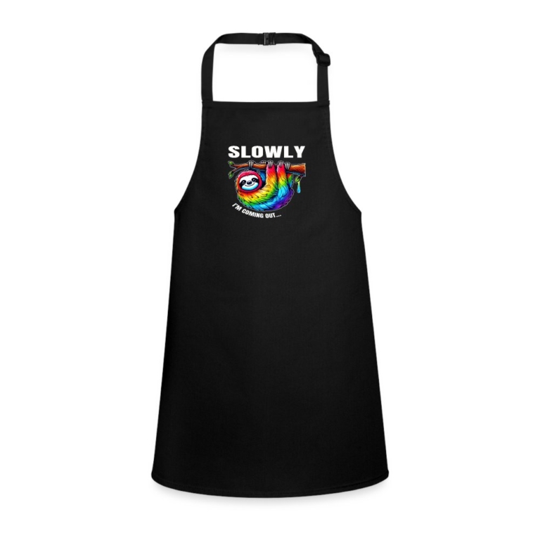 slowly-i-m-coming-out-schuerze-fuer-kinder-schwarz