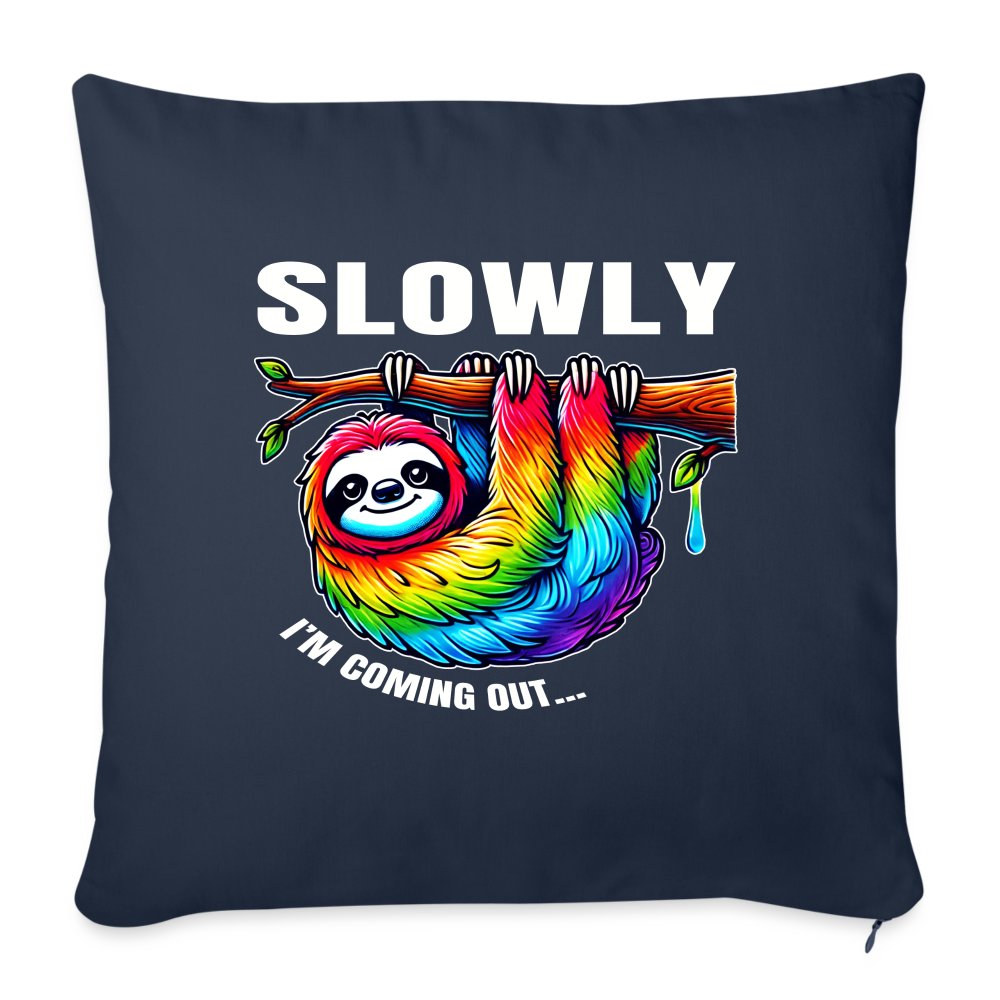 slowly I m coming out - Sofakissen mit Füllung 45 x 45 cm Navy