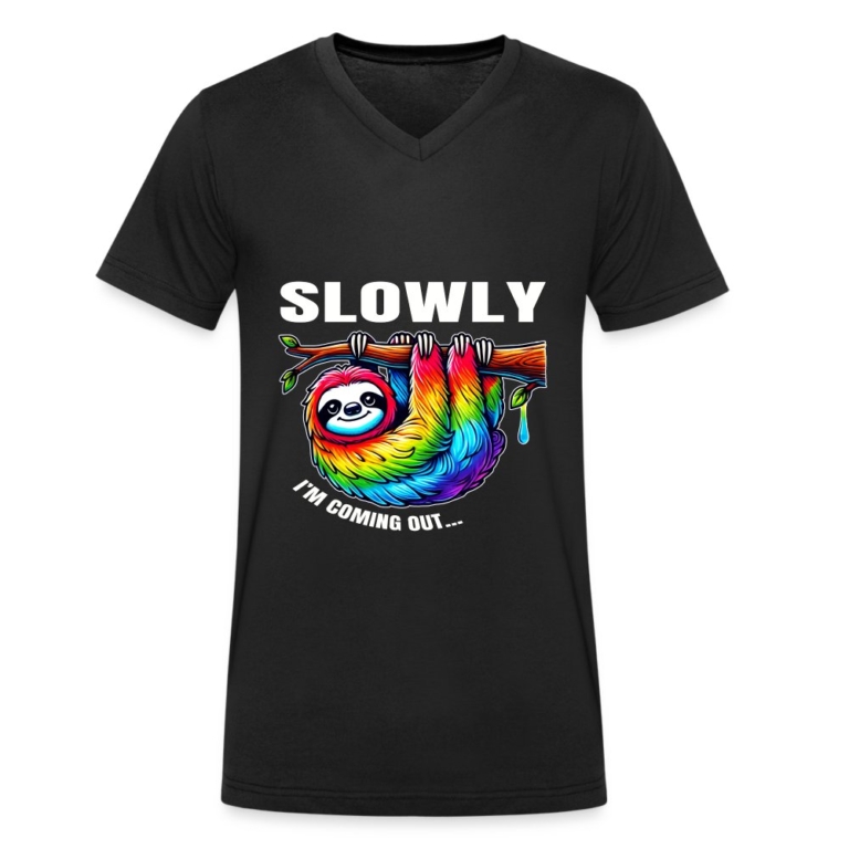 slowly-i-m-coming-out-stanleystella-maenner-bio-t-shirt-mit-v-ausschnitt-schwarz
