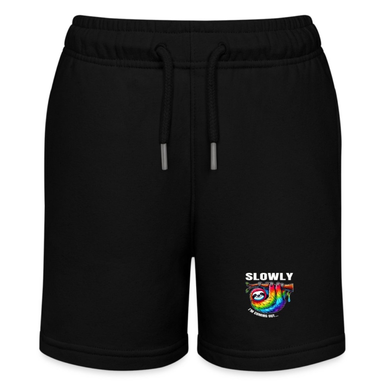 slowly-i-m-coming-out-stanleystella-teenager-bio-joggingshorts-mini-bolter-schwarz