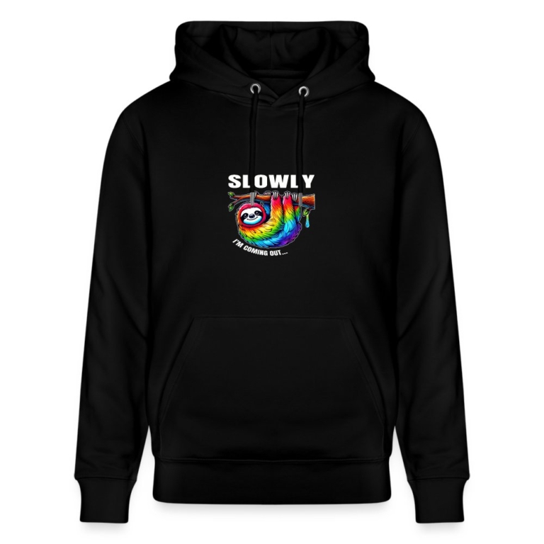 slowly-i-m-coming-out-stanleystella-unisex-bio-hoodie-cruiser-schwarz