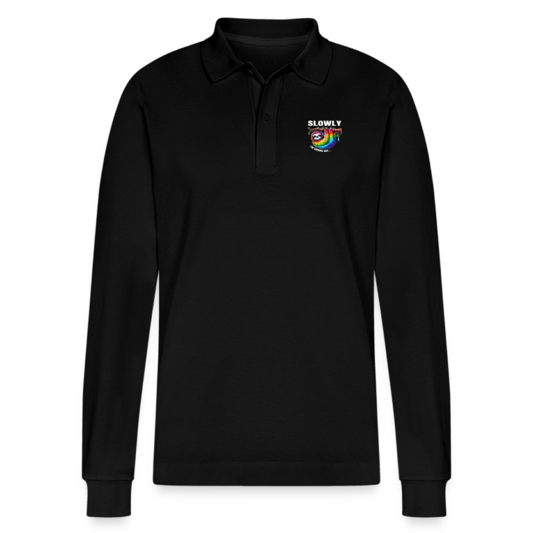 slowly-i-m-coming-out-stanleystella-unisex-bio-langarm-poloshirt-prepster-schwarz