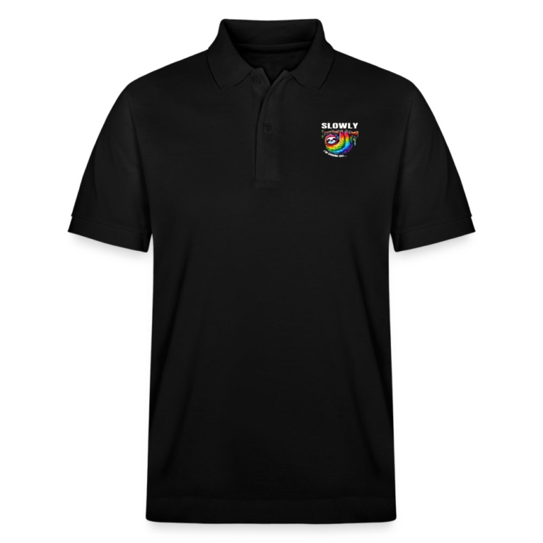 slowly-i-m-coming-out-stanleystella-unisex-bio-poloshirt-prepster-schwarz