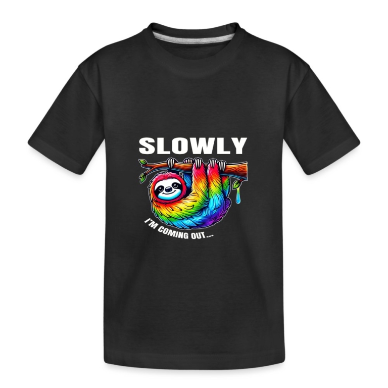 slowly-i-m-coming-out-teenager-premium-bio-t-shirt-schwarz