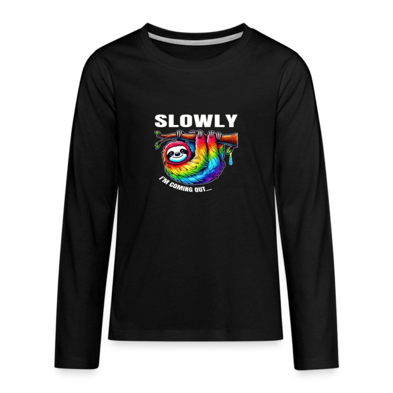 slowly-i-m-coming-out-teenager-premium-langarmshirt-schwarz