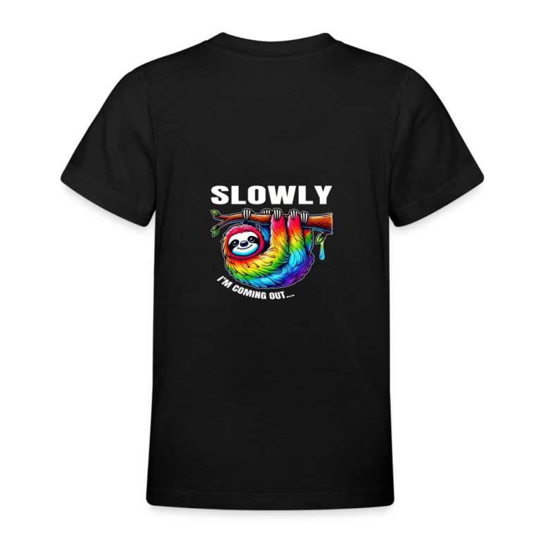 slowly-i-m-coming-out-teenager-t-shirt-schwarz