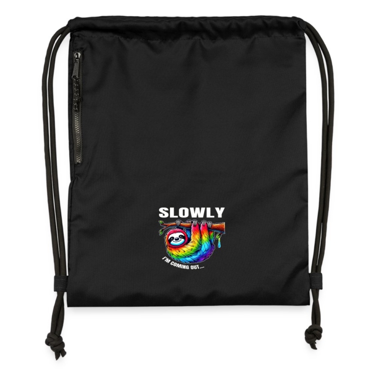 slowly-i-m-coming-out-turnbeutel-aus-recycling-material-schwarz