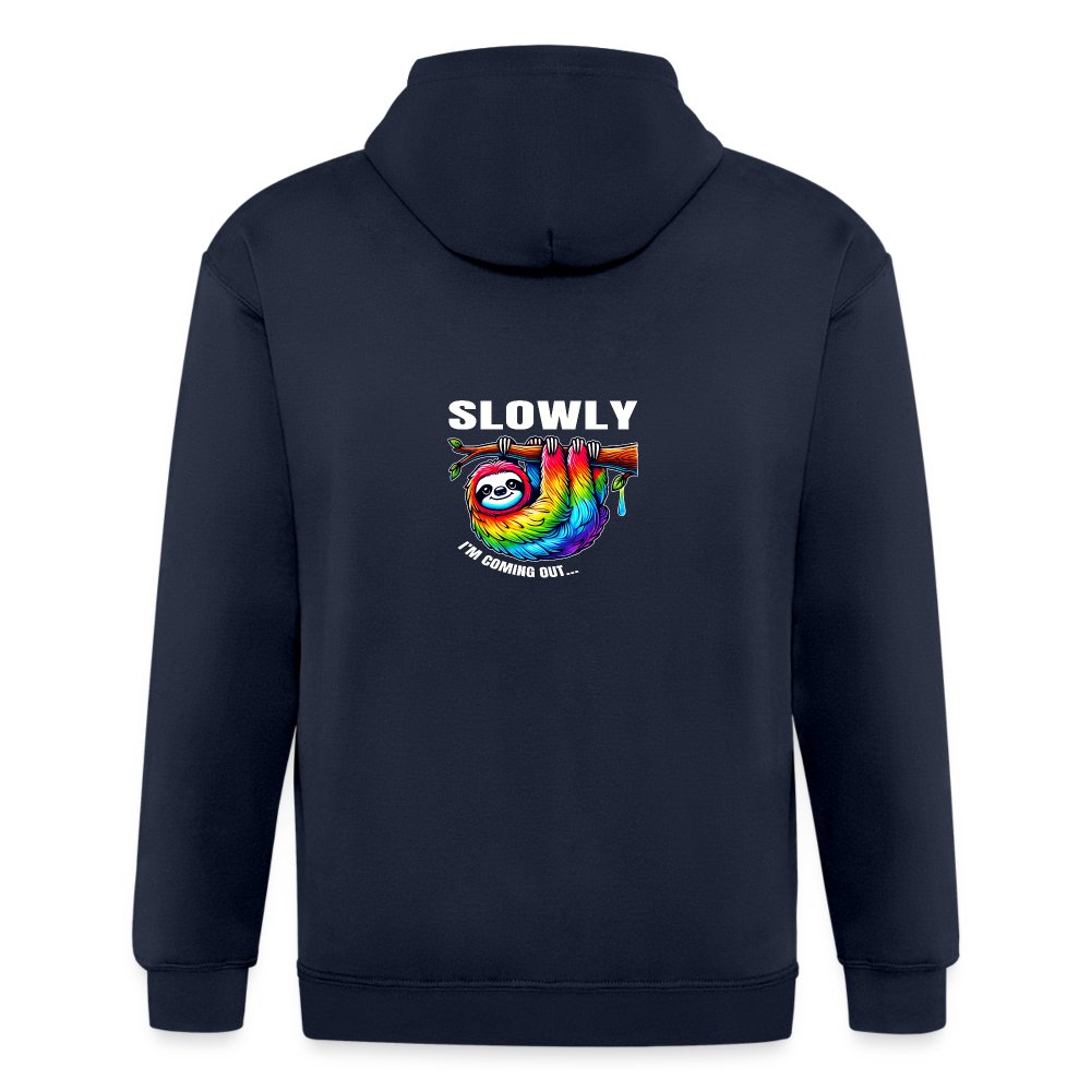 slowly I m coming out - Unisex Heavyweight Kapuzenjacke Navy