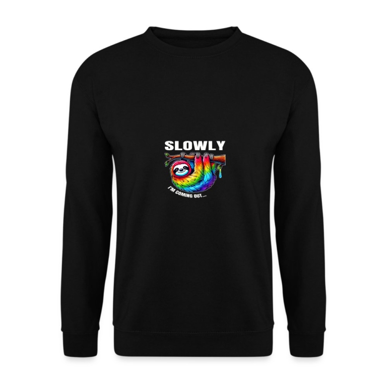 slowly-i-m-coming-out-unisex-pullover-schwarz