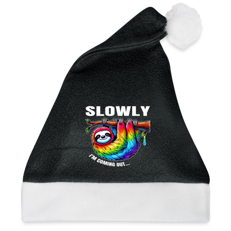 slowly-i-m-coming-out-weihnachtsmuetze-schwarz-weiss
