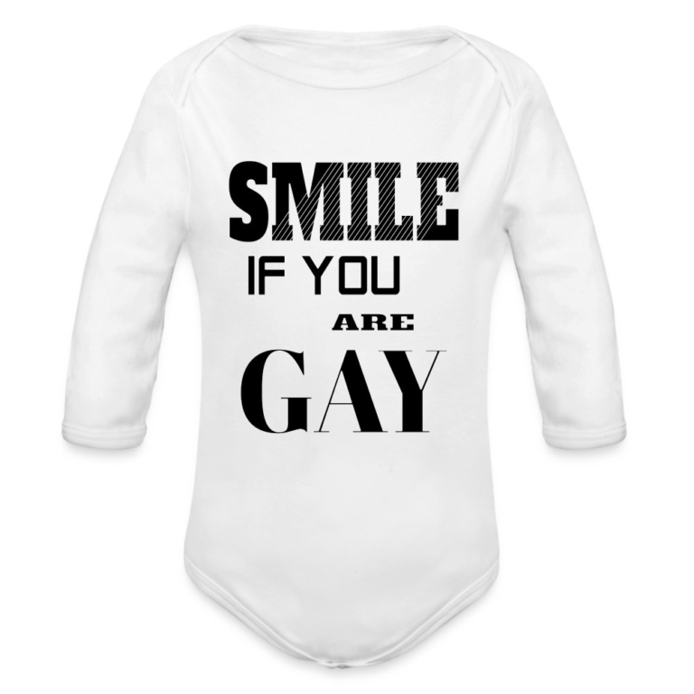 smile-if-you-are-gay-baby-bio-langarm-body-weiss