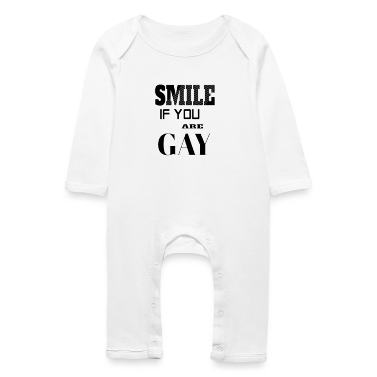 smile-if-you-are-gay-baby-bio-strampler-weiss